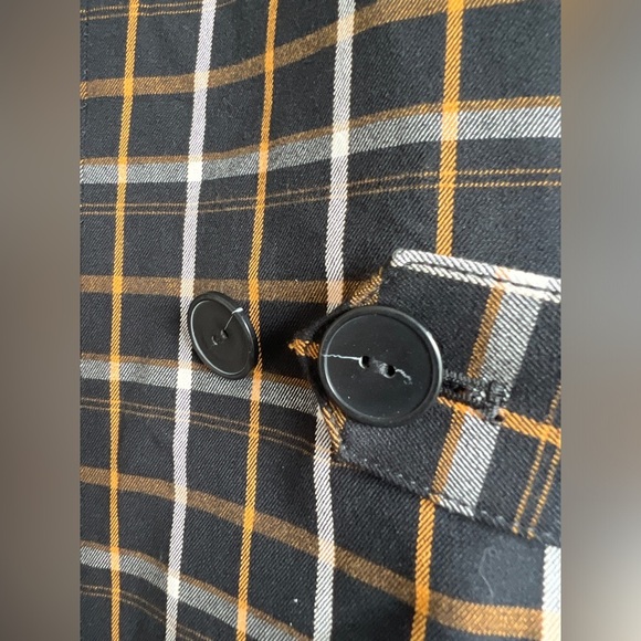 Maeve Anthropologie Womens Oversized Plaid Equestrian Black Fall Blazer Size 2 - Picture 12 of 15